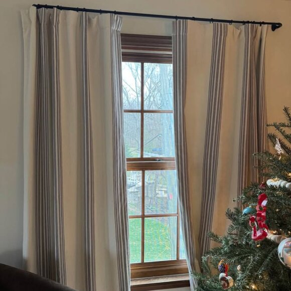 2 Pottery Barn Rivera Navy 50W x 96L Light-filtering Curtains - Picture 2 of 13